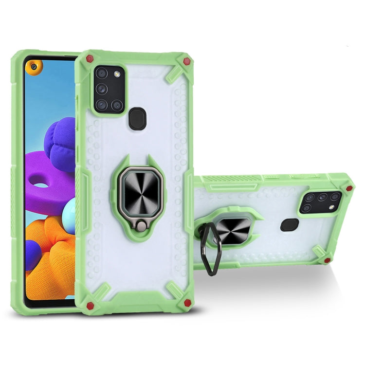 Matte TPU + PC Magnetic Shockproof Case with Ring Holder For Samsung Galaxy A21s