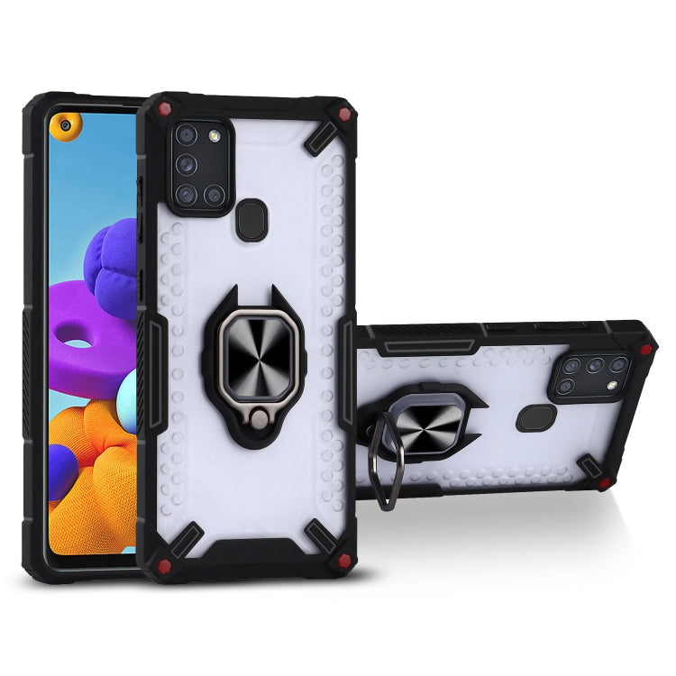 Matte TPU + PC Magnetic Shockproof Case with Ring Holder For Samsung Galaxy A21s
