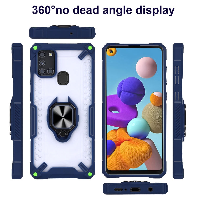 Matte TPU + PC Magnetic Shockproof Case with Ring Holder For Samsung Galaxy A21s