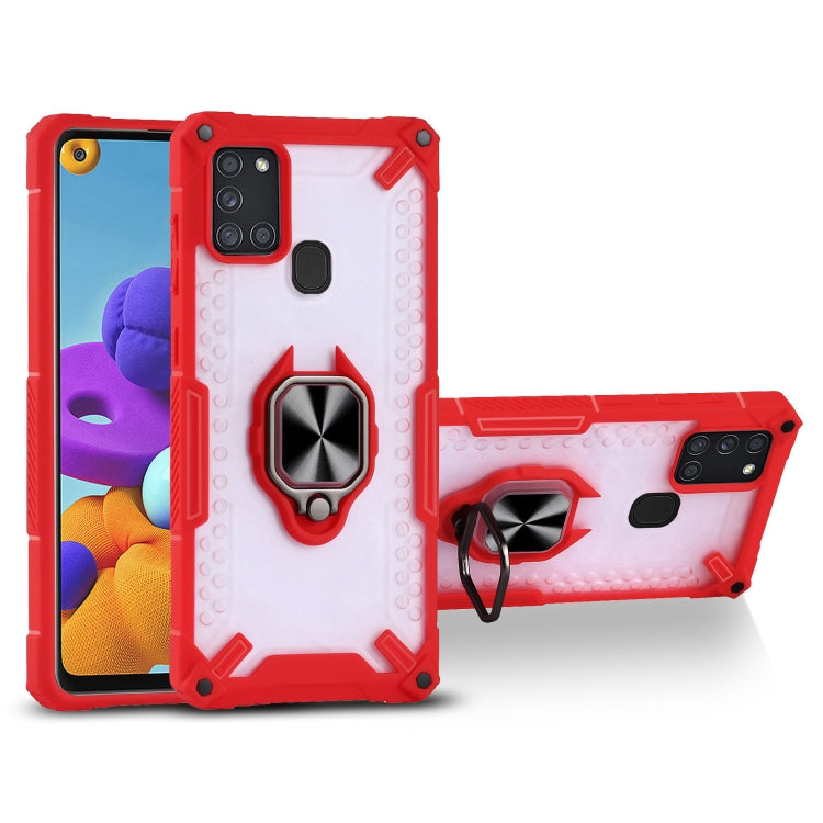 Matte TPU + PC Magnetic Shockproof Case with Ring Holder For Samsung Galaxy A21s