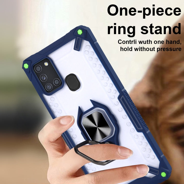 Matte TPU + PC Magnetic Shockproof Case with Ring Holder For Samsung Galaxy A21s
