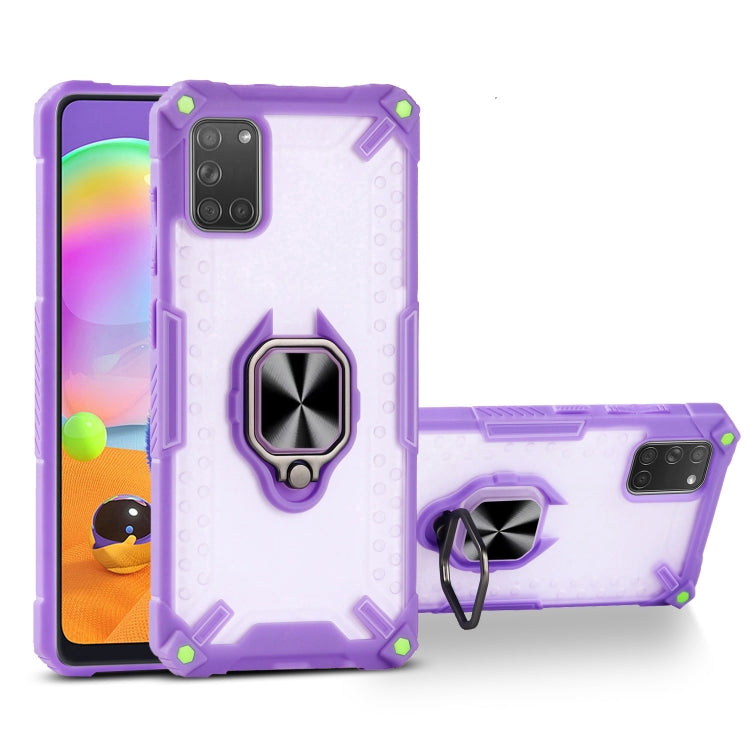 Matte TPU + PC Magnetic Shockproof Case with Ring Holder For Samsung Galaxy A31