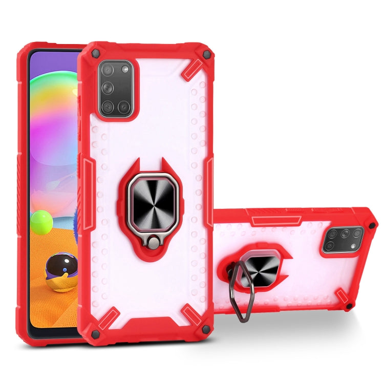 Matte TPU + PC Magnetic Shockproof Case with Ring Holder For Samsung Galaxy A31