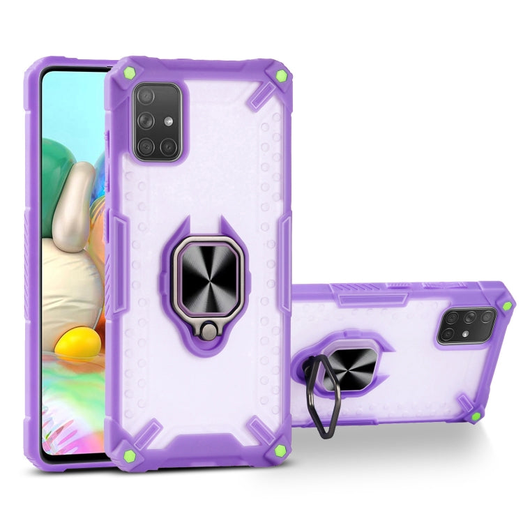 Matte TPU + PC Magnetic Shockproof Case with Ring Holder For Samsung Galaxy A71
