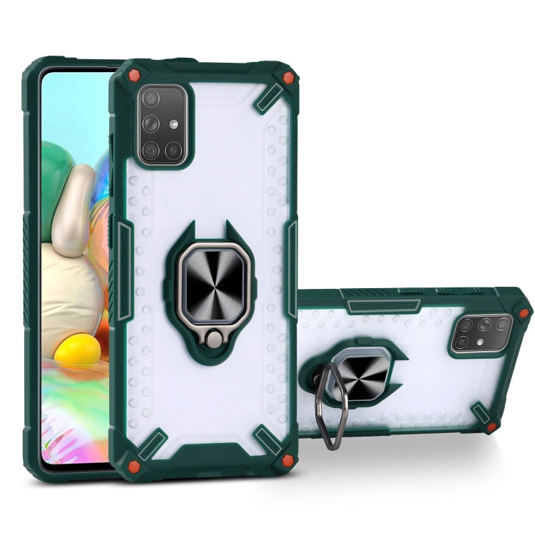 Matte TPU + PC Magnetic Shockproof Case with Ring Holder For Samsung Galaxy A71