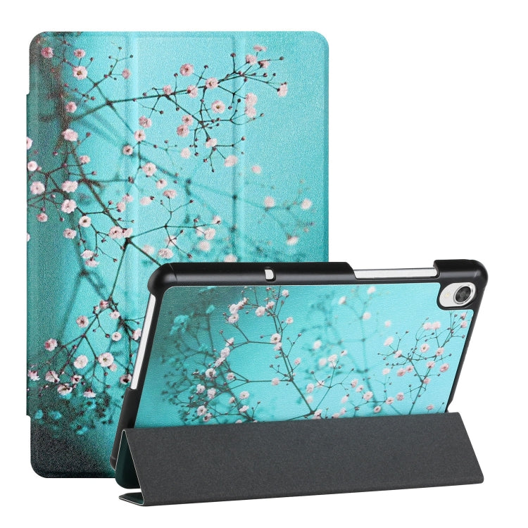 For Lenovo Tab M8 FHD (8705F) Silk Texture Colored Drawing Pattern Horizontal Flip Magnetic PU Leather Case with Three-folding Holder