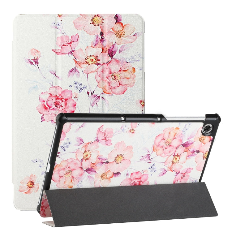 For Lenovo Tab M10(2nd) Silk Texture Colored Drawing Pattern Horizontal Flip Magnetic PU Leather Case with Three-folding Holder & Sleep / Wake-up Function
