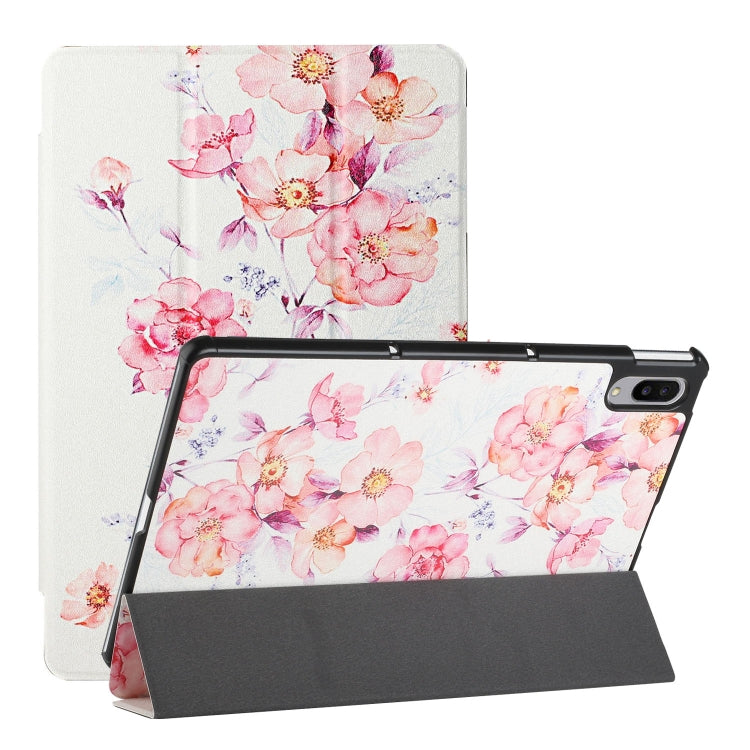 For Lenovo Tab P11 Pro Silk Texture Colored Drawing Pattern Horizontal Flip Magnetic PU Leather Case with Three-folding Holder & Sleep / Wake-up Function