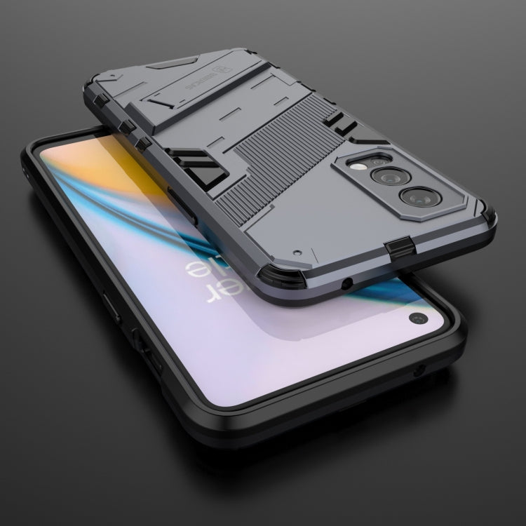 For OnePlus Nord 2 5G Punk Armor 2 in 1 PC + TPU Shockproof Case with Invisible Holder