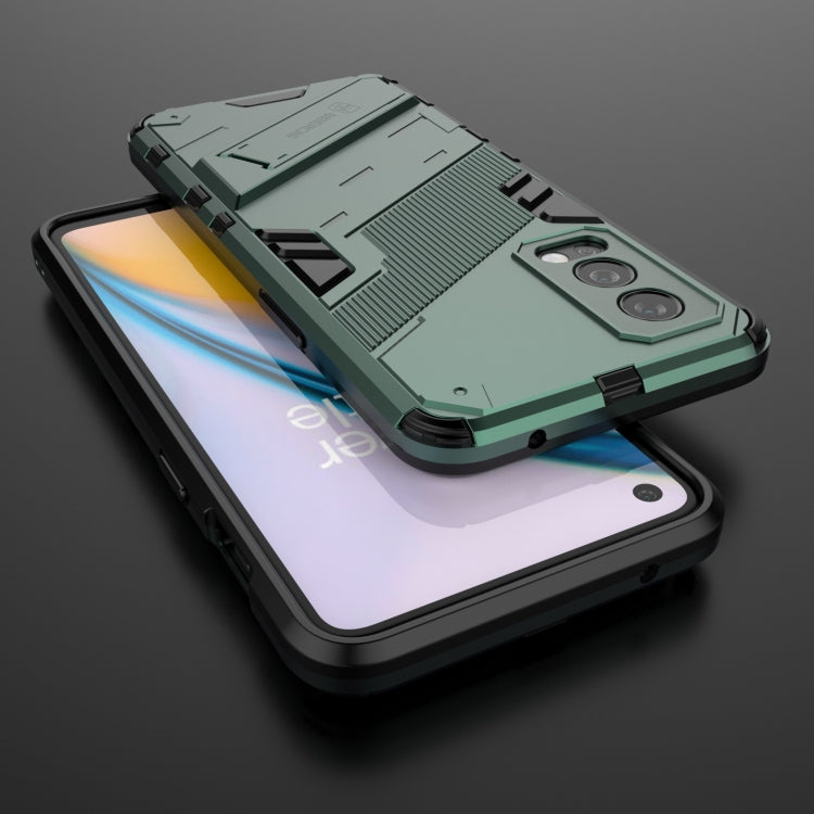 For OnePlus Nord 2 5G Punk Armor 2 in 1 PC + TPU Shockproof Case with Invisible Holder