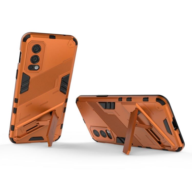 For OnePlus Nord 2 5G Punk Armor 2 in 1 PC + TPU Shockproof Case with Invisible Holder