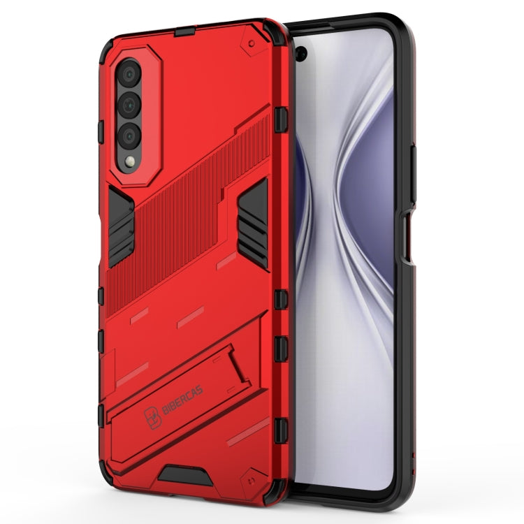 For Honor X20 SE Punk Armor 2 in 1 PC + TPU Shockproof Case with Invisible Holder