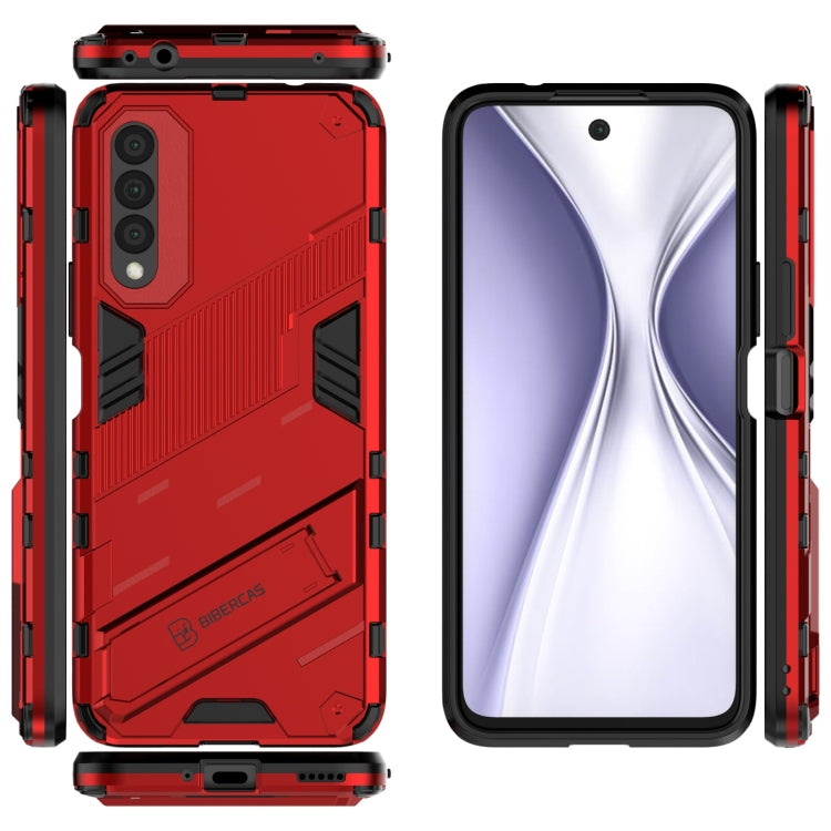For Honor X20 SE Punk Armor 2 in 1 PC + TPU Shockproof Case with Invisible Holder
