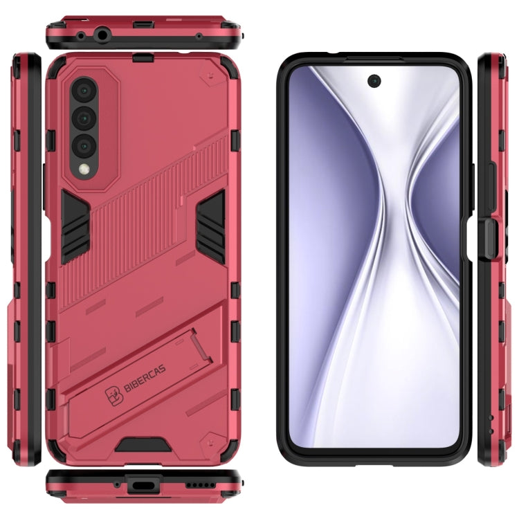 For Honor X20 SE Punk Armor 2 in 1 PC + TPU Shockproof Case with Invisible Holder