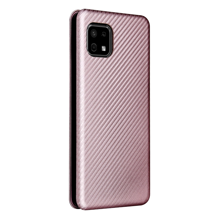 For Sharp Aquos Sense 6 Carbon Fiber Texture Horizontal Flip TPU + PC + PU Leather Case with Card Slot