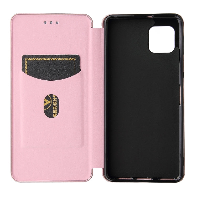 For Sharp Aquos Sense 6 Carbon Fiber Texture Horizontal Flip TPU + PC + PU Leather Case with Card Slot