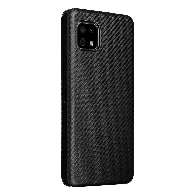 For Sharp Aquos Sense 6 Carbon Fiber Texture Horizontal Flip TPU + PC + PU Leather Case with Card Slot