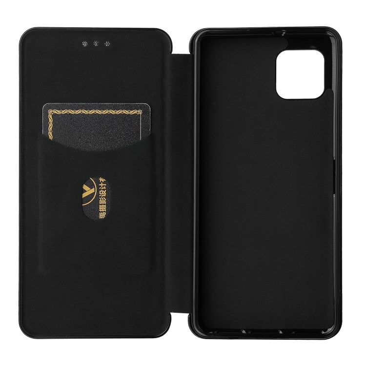 For Sharp Aquos Sense 6 Carbon Fiber Texture Horizontal Flip TPU + PC + PU Leather Case with Card Slot