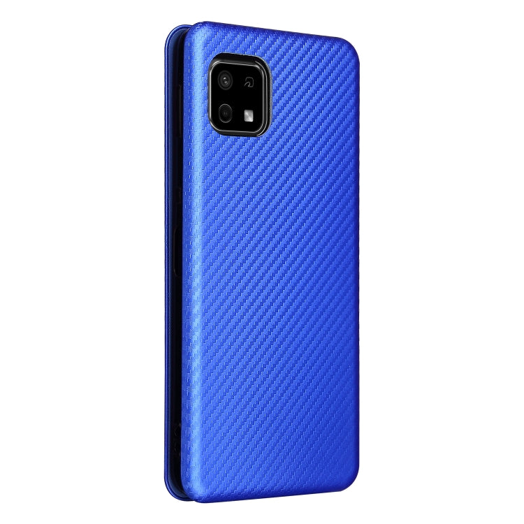For Sharp Aquos Sense 6 Carbon Fiber Texture Horizontal Flip TPU + PC + PU Leather Case with Card Slot