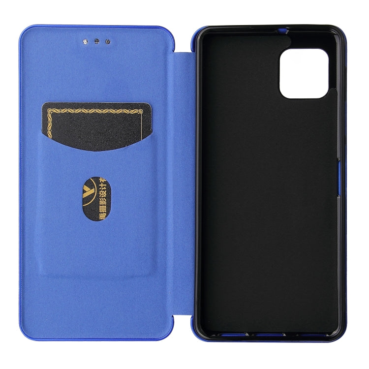 For Sharp Aquos Sense 6 Carbon Fiber Texture Horizontal Flip TPU + PC + PU Leather Case with Card Slot