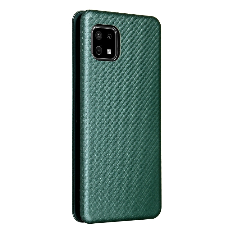 For Sharp Aquos Sense 6 Carbon Fiber Texture Horizontal Flip TPU + PC + PU Leather Case with Card Slot