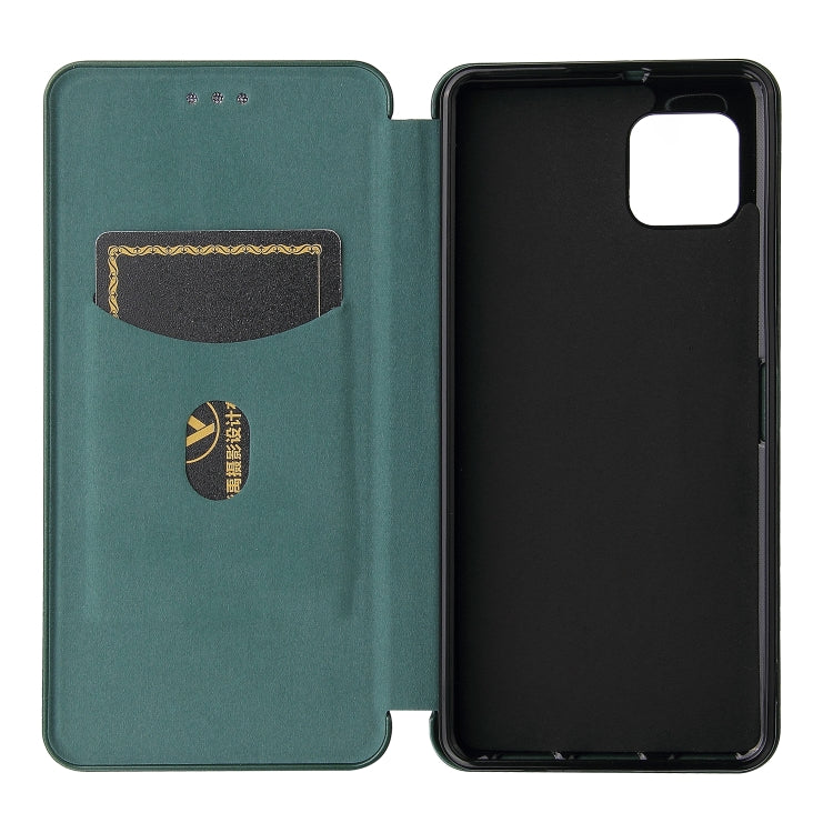 For Sharp Aquos Sense 6 Carbon Fiber Texture Horizontal Flip TPU + PC + PU Leather Case with Card Slot