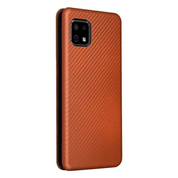 For Sharp Aquos Sense 6 Carbon Fiber Texture Horizontal Flip TPU + PC + PU Leather Case with Card Slot