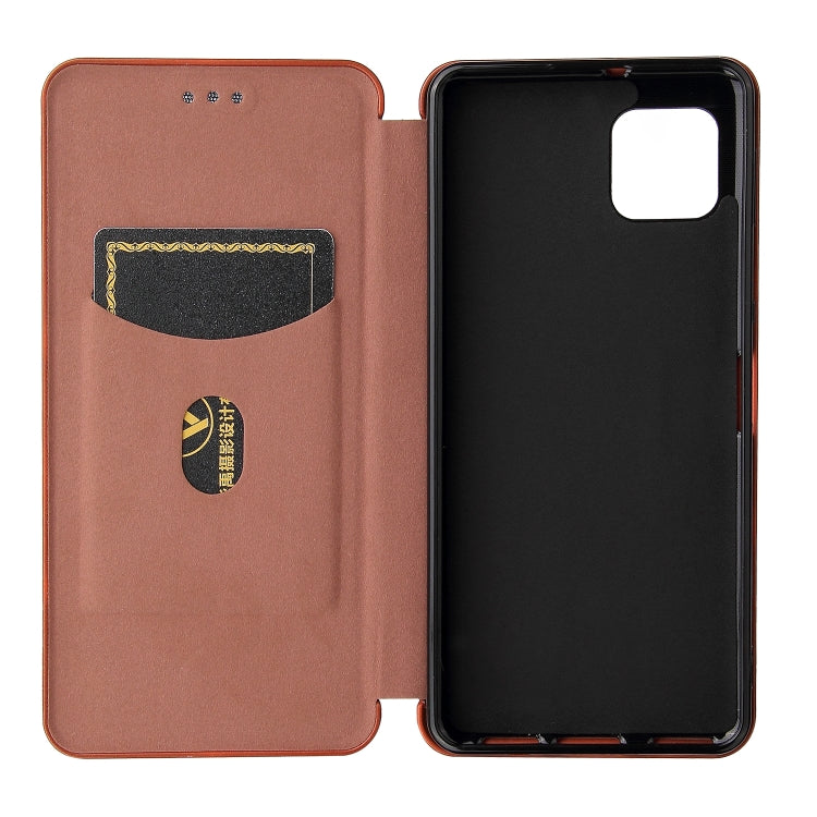 For Sharp Aquos Sense 6 Carbon Fiber Texture Horizontal Flip TPU + PC + PU Leather Case with Card Slot