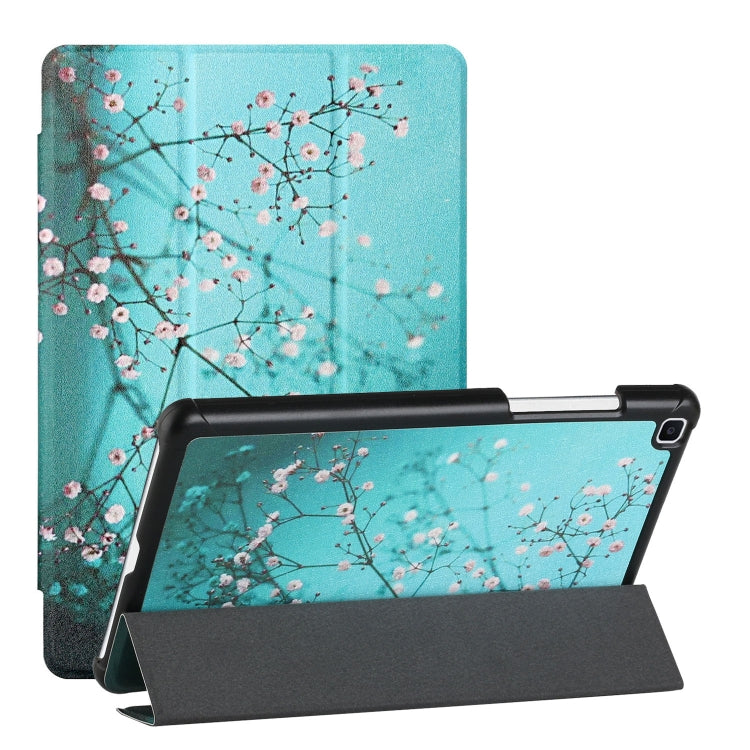 For Samsung Galaxy Tab A 8.0(2019)/T290/T295/T297 Silk Texture Colored Drawing Pattern Horizontal Flip Magnetic PU Leather Case with Three-folding Holder