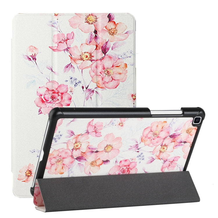For Samsung Galaxy Tab A 8.0(2019)/T290/T295/T297 Silk Texture Colored Drawing Pattern Horizontal Flip Magnetic PU Leather Case with Three-folding Holder