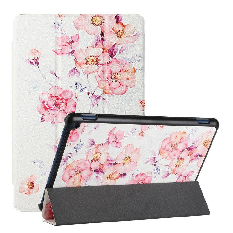 For Amazon Fire HD 10 Plus (2021)/HD 10 (2021) Silk Texture Colored Drawing Pattern Horizontal Flip Magnetic PU Leather Case with Three-folding Holder & Sleep / Wake-up Function
