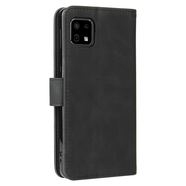 For Sharp Aquos Sense 6 Solid Color Skin Feel Magnetic Buckle Horizontal Flip Calf Texture PU Leather Case with Holder & Card Slots & Wallet