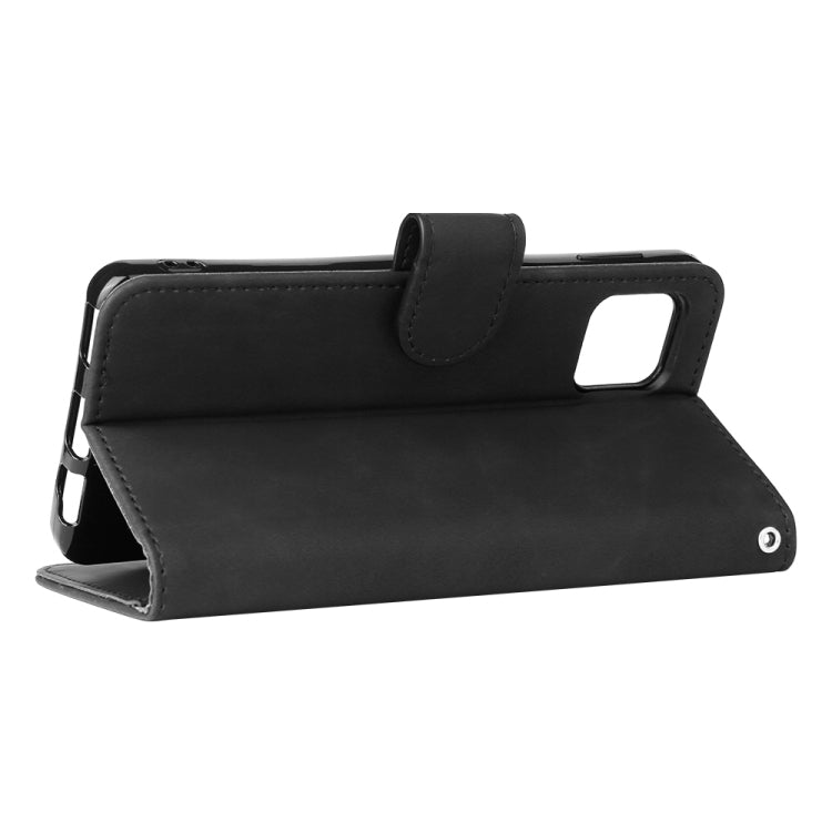 For Sharp Aquos Sense 6 Solid Color Skin Feel Magnetic Buckle Horizontal Flip Calf Texture PU Leather Case with Holder & Card Slots & Wallet