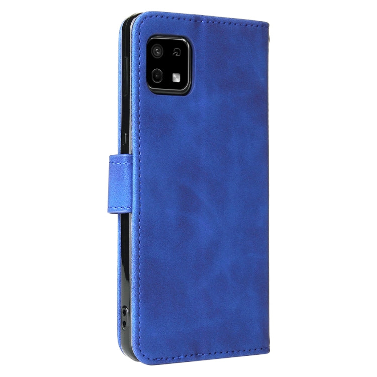 For Sharp Aquos Sense 6 Solid Color Skin Feel Magnetic Buckle Horizontal Flip Calf Texture PU Leather Case with Holder & Card Slots & Wallet