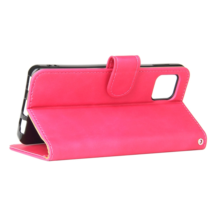 For Sharp Aquos Sense 6 Solid Color Skin Feel Magnetic Buckle Horizontal Flip Calf Texture PU Leather Case with Holder & Card Slots & Wallet