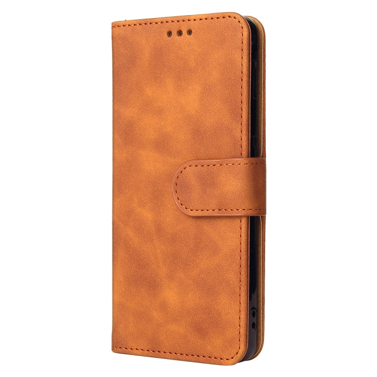For Sharp Aquos Sense 6 Solid Color Skin Feel Magnetic Buckle Horizontal Flip Calf Texture PU Leather Case with Holder & Card Slots & Wallet
