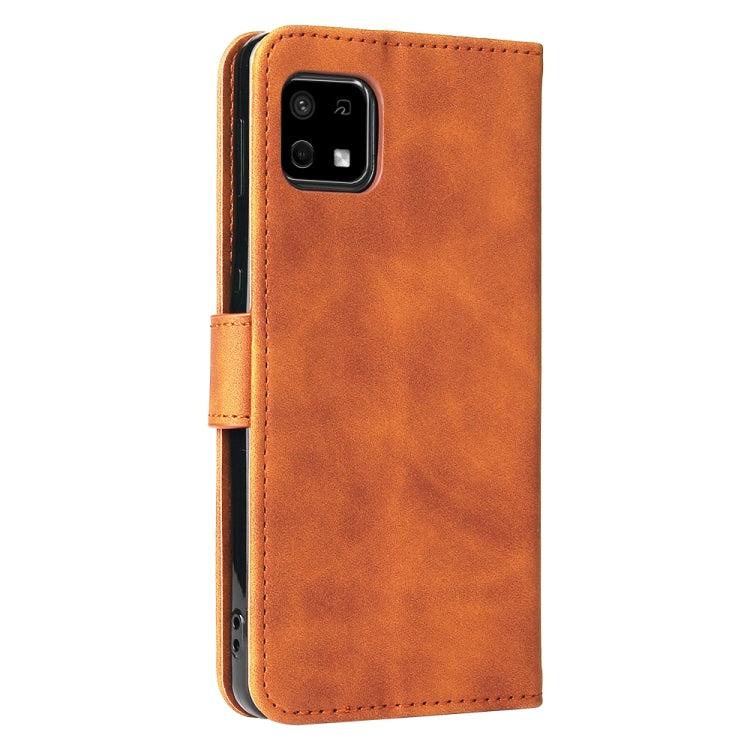 For Sharp Aquos Sense 6 Solid Color Skin Feel Magnetic Buckle Horizontal Flip Calf Texture PU Leather Case with Holder & Card Slots & Wallet