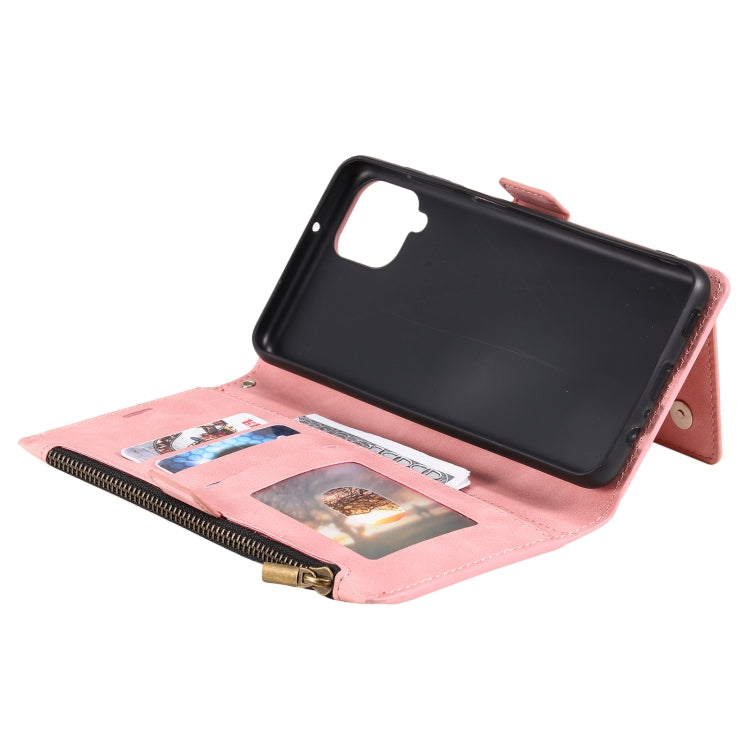 For Samsung Galaxy A42 5G Side Zipper Back Card Horizontal Flip PU Leather Case with Card Slots & Wallet & Photo Frame & Lanyard