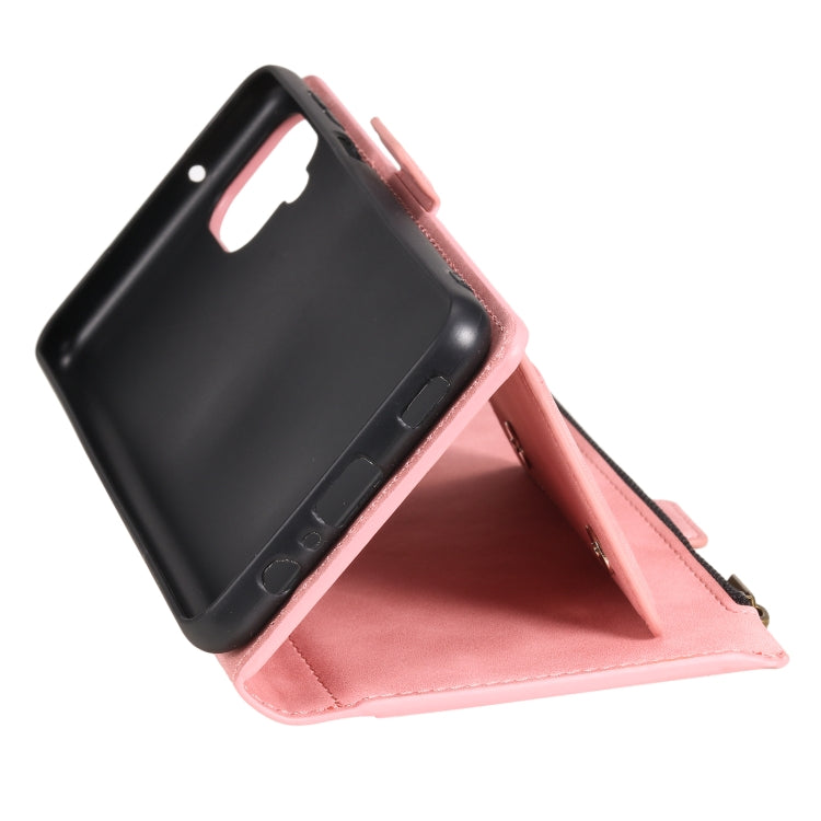 For Samsung Galaxy A42 5G Side Zipper Back Card Horizontal Flip PU Leather Case with Card Slots & Wallet & Photo Frame & Lanyard