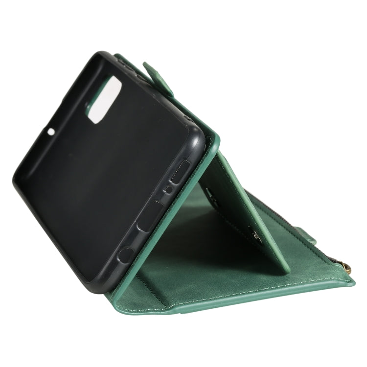 For Samsung Galaxy A71 5G Side Zipper Back Card Horizontal Flip PU Leather Case with Card Slots & Wallet & Photo Frame & Lanyard