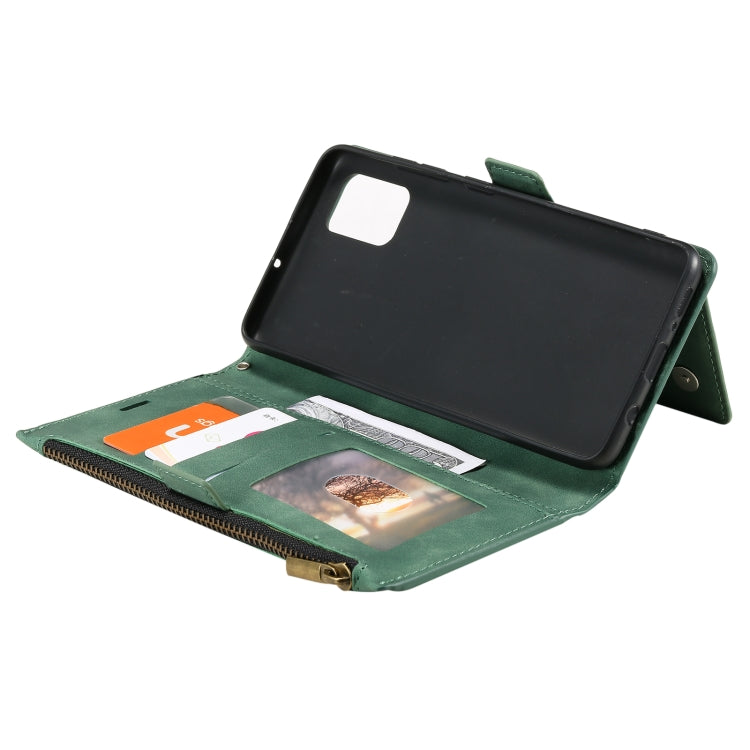 For Samsung Galaxy A71 Side Zipper Back Card Horizontal Flip PU Leather Case with Card Slots & Wallet & Photo Frame & Lanyard