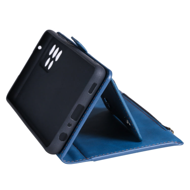 For Samsung Galaxy A72 Side Zipper Back Card Horizontal Flip PU Leather Case with Card Slots & Wallet & Photo Frame & Lanyard