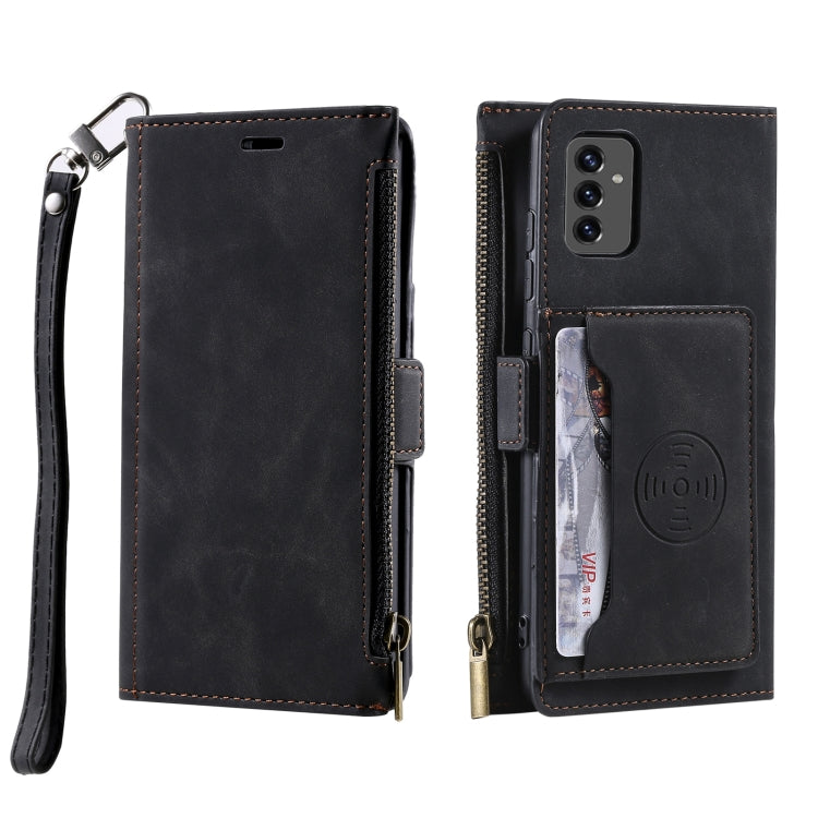 For Samsung Galaxy A82 Side Zipper Back Card Horizontal Flip PU Leather Case with Card Slots & Wallet & Photo Frame & Lanyard