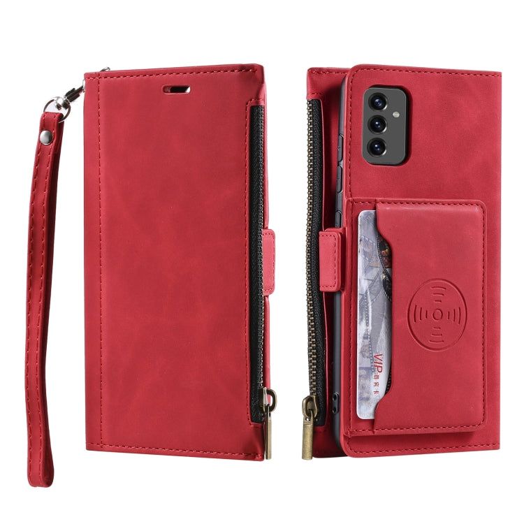 For Samsung Galaxy A82 Side Zipper Back Card Horizontal Flip PU Leather Case with Card Slots & Wallet & Photo Frame & Lanyard