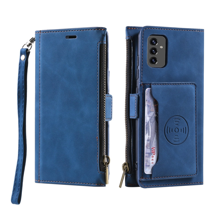 For Samsung Galaxy A82 Side Zipper Back Card Horizontal Flip PU Leather Case with Card Slots & Wallet & Photo Frame & Lanyard