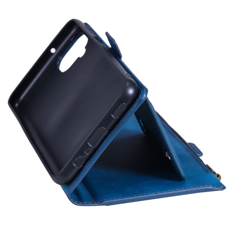 For Samsung Galaxy A12 5G Side Zipper Back Card Horizontal Flip PU Leather Case with Card Slots & Wallet & Photo Frame & Lanyard