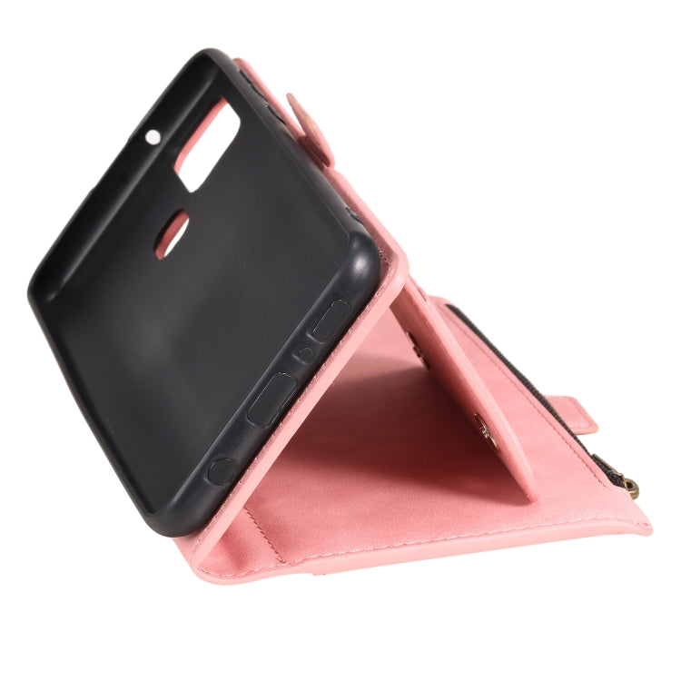 For Samsung Galaxy A21s Side Zipper Back Card Horizontal Flip PU Leather Case with Card Slots & Wallet & Photo Frame & Lanyard