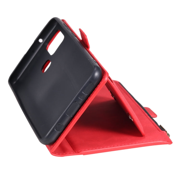 For Samsung Galaxy A21s Side Zipper Back Card Horizontal Flip PU Leather Case with Card Slots & Wallet & Photo Frame & Lanyard