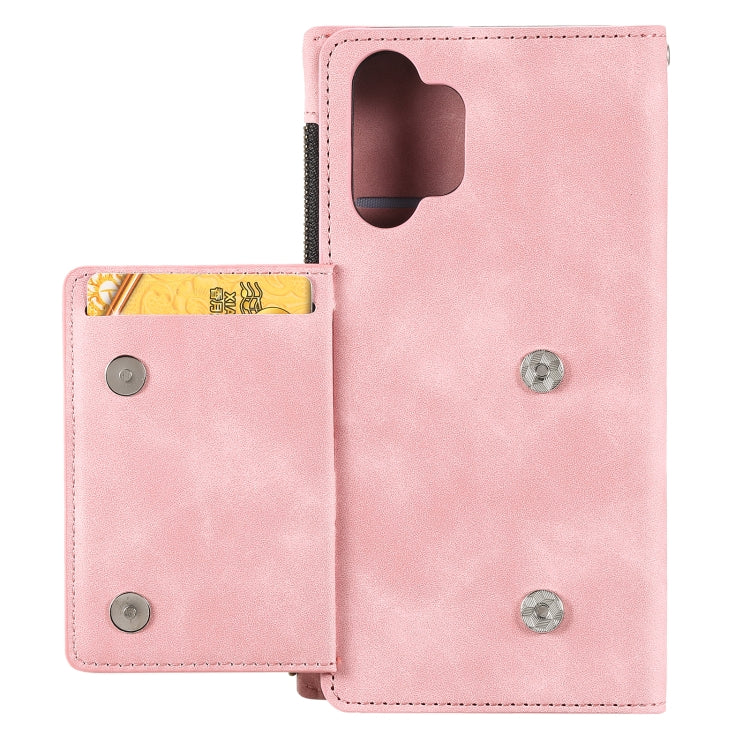 For Samsung Galaxy A32 5G Side Zipper Back Card Horizontal Flip PU Leather Case with Card Slots & Wallet & Photo Frame & Lanyard