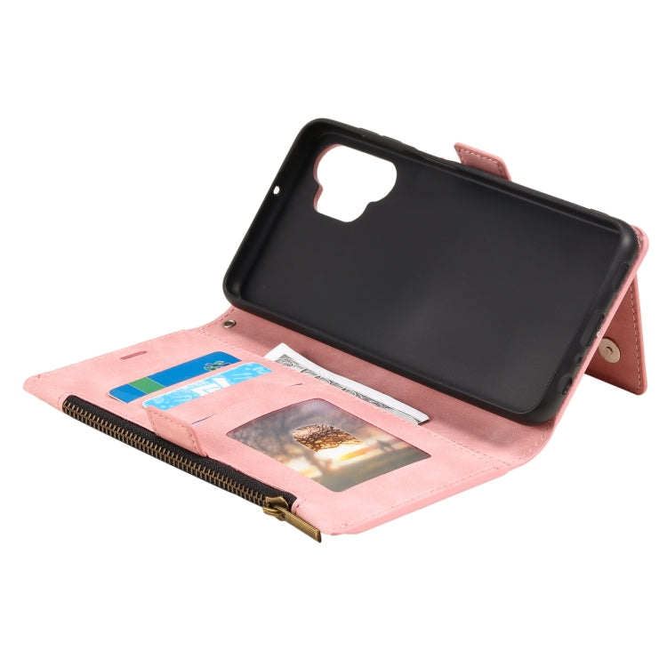 For Samsung Galaxy A32 5G Side Zipper Back Card Horizontal Flip PU Leather Case with Card Slots & Wallet & Photo Frame & Lanyard